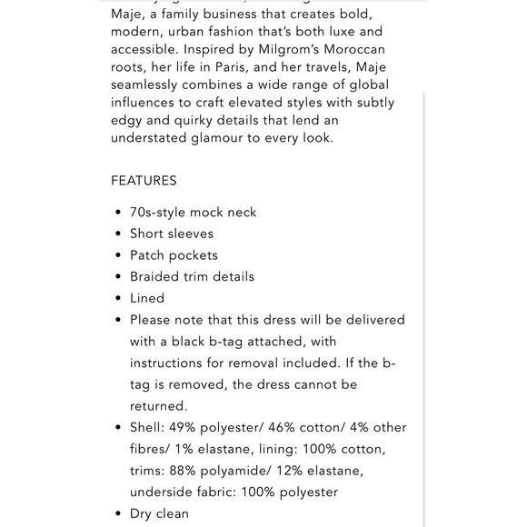 NWT Maje Rapela Tweed Pink Mini Dress Size 8 Medium NEW - Picture 9 of 9